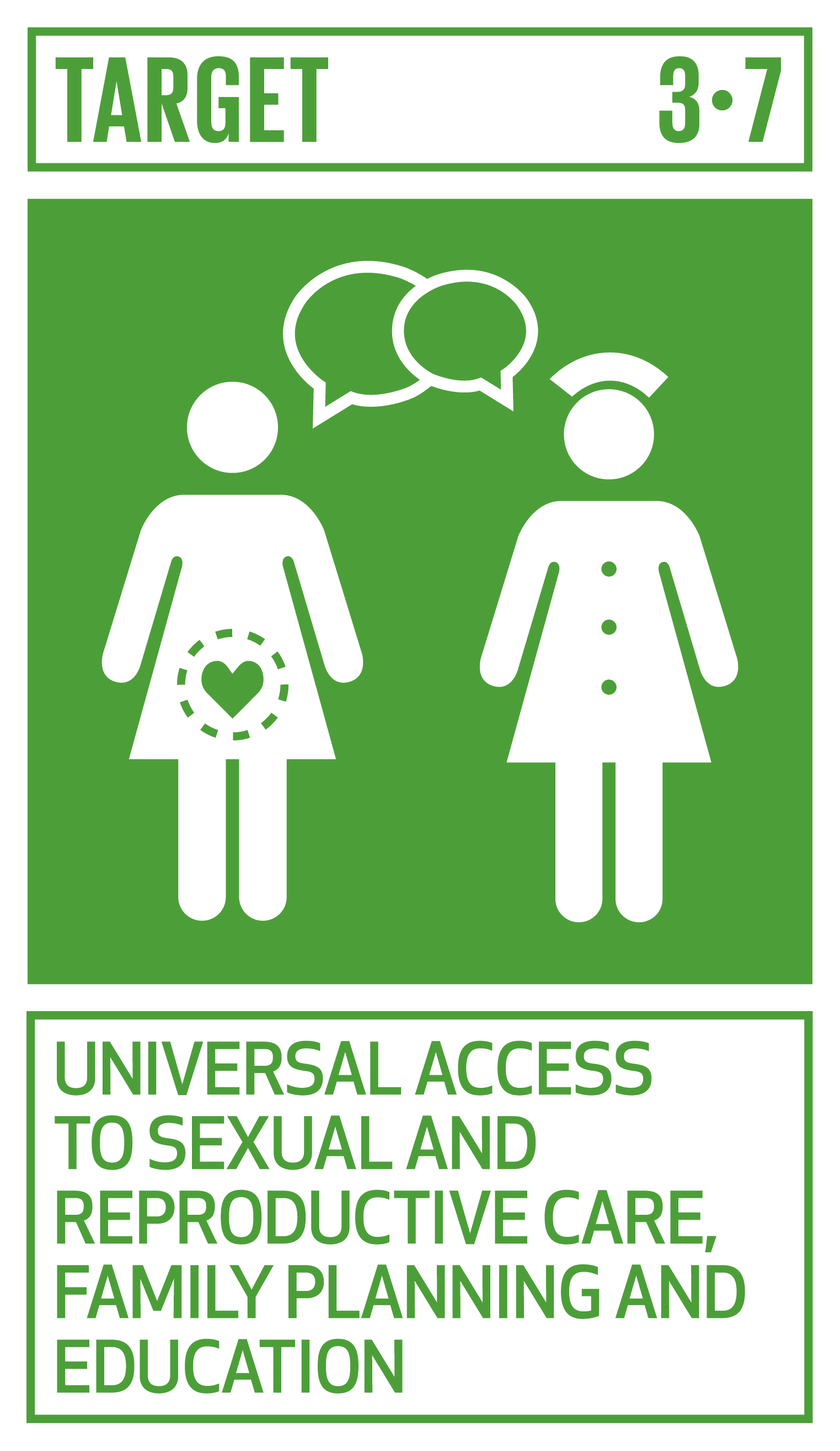 Goal,target,永續發展目標SDGs3目標3.7 普遍獲得性保健和生殖保健，計劃生育和教育