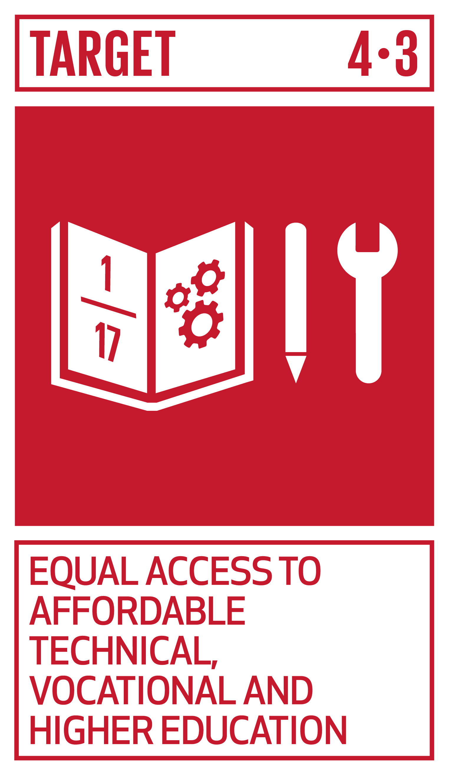 Goal,target,永續發展目標SDGs4目標4.3公平、負擔得起、技職及高品質的教育