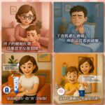 這張四格漫畫以溫馨的畫面和簡潔的文字，呈現了孩子皮膚敏感的困擾，以及 VANICREAM 薇霓肌本 如何提供全方位的呵護，從保濕到清潔都考慮到敏感肌膚的需求。卡通風格更容易引起家長的共鳴。