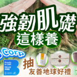 歡慶 B Corp 認證：強韌肌礎這樣養抽獎活動。購買指定套組即有機會抽中友善地球好禮，獎項包含維他命 B 群、防潑水收納包、鉑金矽膠杯與貓咪環保購物袋。